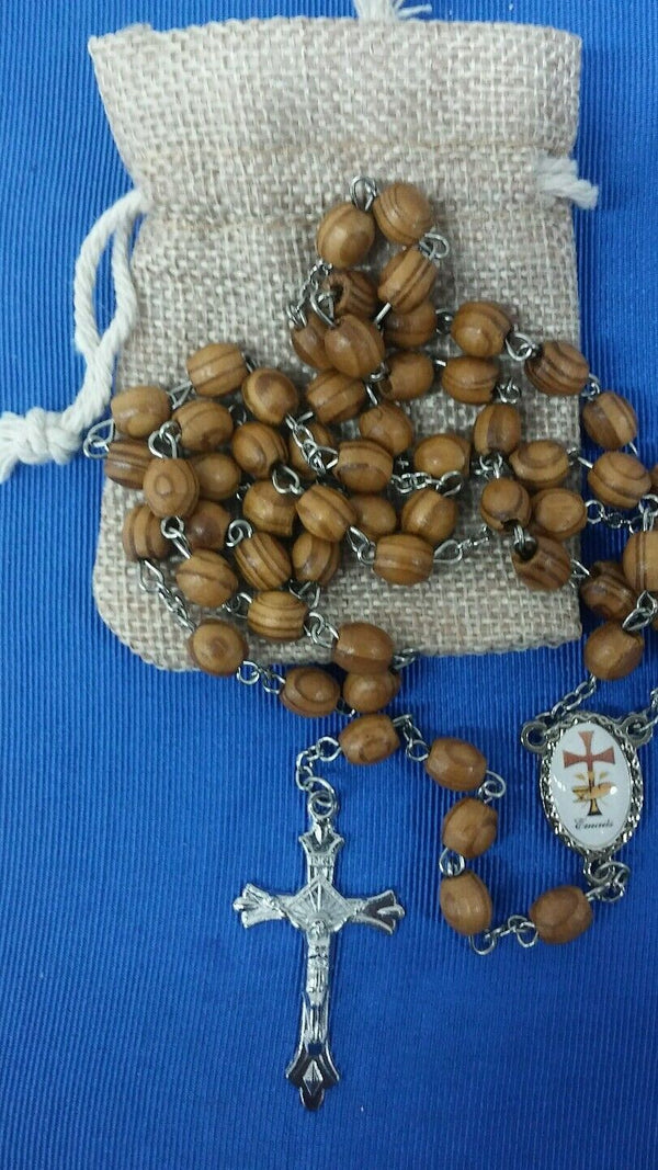 Emmaus Rosary beads Olive wood made in Jerusalem Rosario de Emmaus ret
