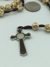 Rosary Prayer Beads Catholic Saint JUDE men's Saint Benedict Cross Brown 20 inch