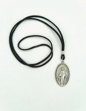  Large Miraculous Medal Virgin Mary Pendant Virgen Milagrosa Necklace Cord Italy