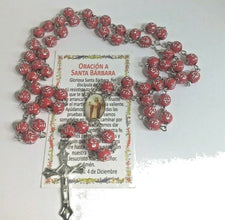 St Barbara Rosary Red Catholic Necklace Santa Barbara Rosario Saint chungo