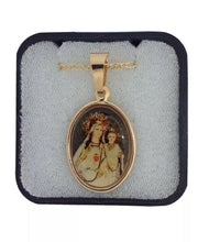 14KT Gold Filled Virgen de La Mercedes Medal Pendant, 3/4