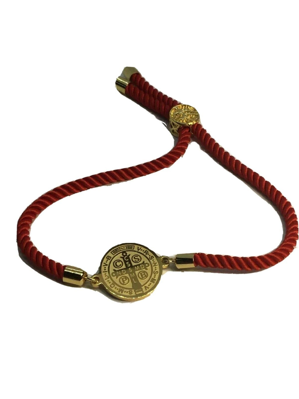 Saint St Benedict Bracelet Adjustable Red Cord Medal Pulsera Roja De San Benito