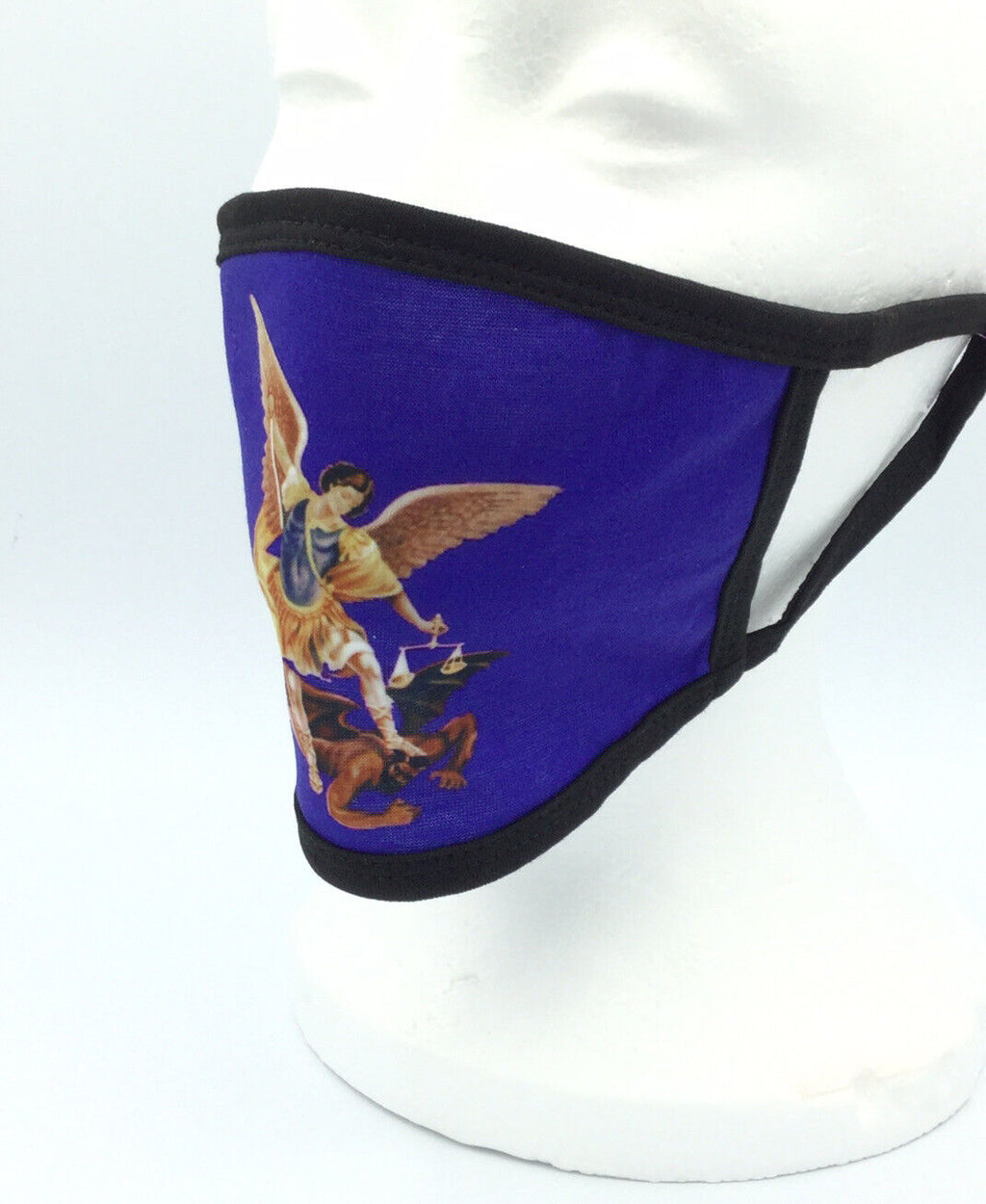 Saint Michael the Archangel Angel Catholic Face Mask Cover San Miguel Arcángel
