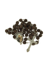 Brown Rosary Saint St. Anthony with Jesus Catholic Necklace Prayer San Antonio