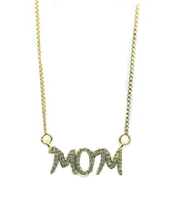14k Gold Plated CZ Mom pendant charm necklace, Mother's day gift,  Mama 