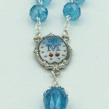 Our Lady of Grace Blue Crystal Beads Car Rearview Catholic Auto Rosary Milagrosa