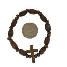 Wood Rosary Beads Catholic Religious Stretch Bracelet Made in Brazil Pulsera
