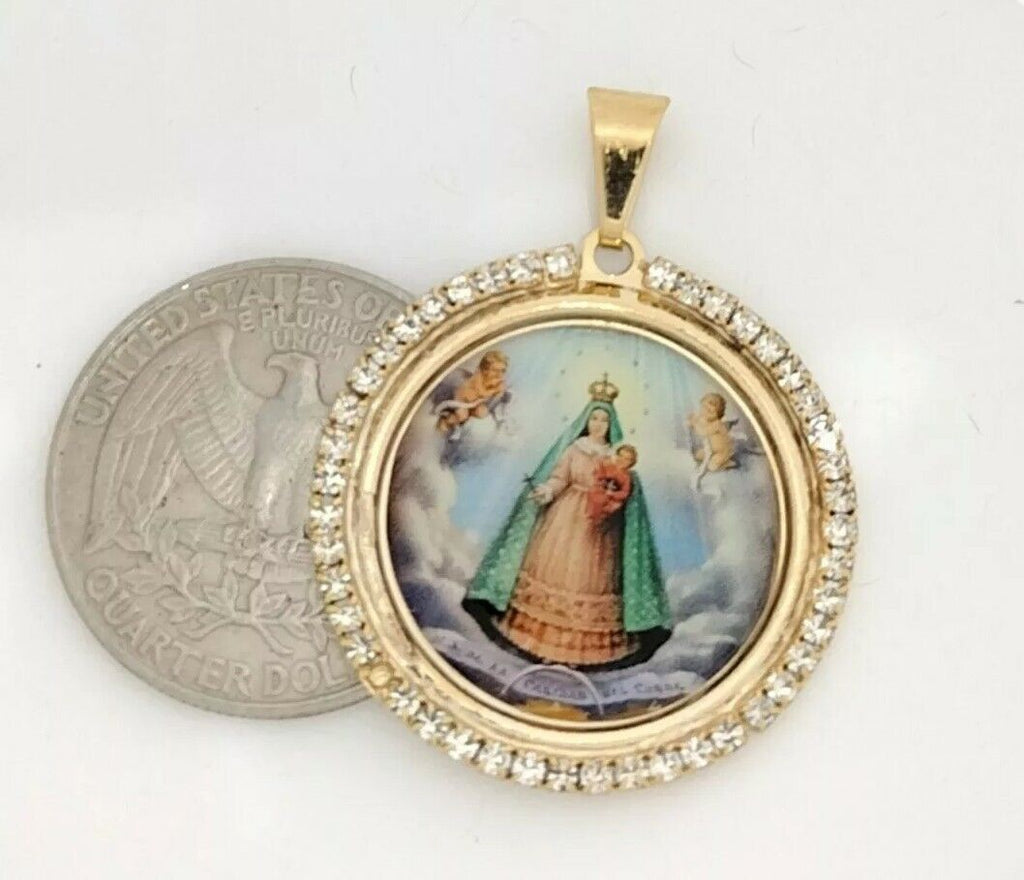 Virgin Caridad del Cobre Pendant Necklace 18K Gold Plated Chain "20 Inches" CUBA