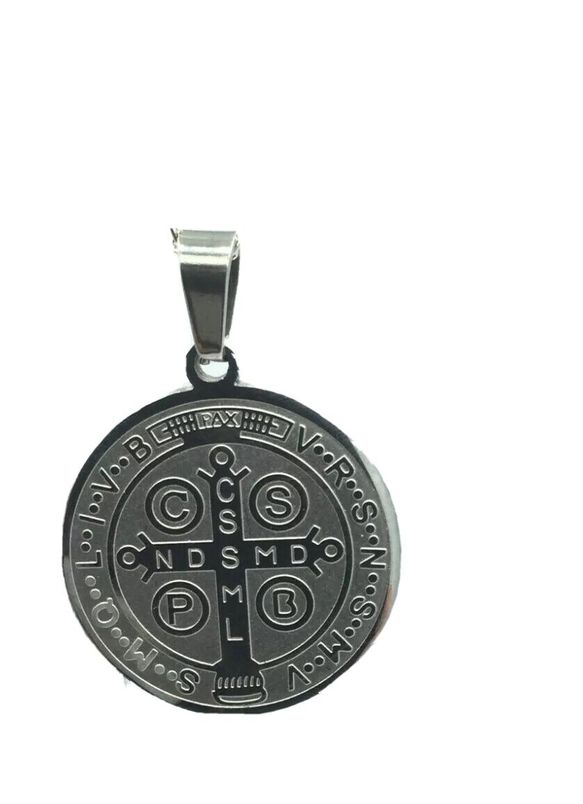 Medalla de San Benito Saint St. Benedict Medallion Medal Pendant chain Necklace