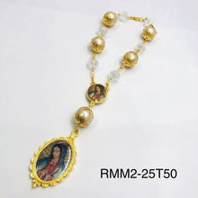 Virgen De La Guadalupe Medalla Rosary Medal 10 mm Beads Stimulated Pearl Mexico