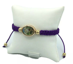 St.Saint Lazarus Bracelet San Lázaro Pulsera Morada Oval Purple Babalú-Ayé 