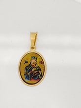 Virgen del Perpetuo Socorro Pendant 18k Gold Plated with 20 inch Chain perpetual