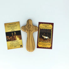 Olive Wood Comfort Cross Holding Cross engraved Holy Spirit Jerusalem Handmade