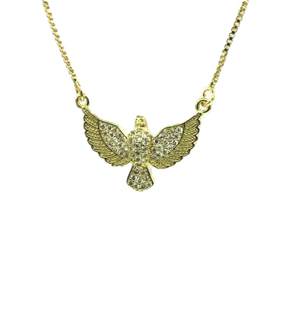 Holy Spirit Pendant Necklace 18 Inches Length 18K Gold Plated Chain Gift