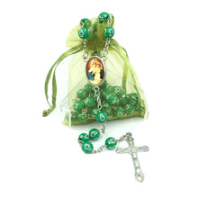 Our lady Of Schoenstatt Green Cross Beads Rosary Necklace La Mater Reina Madre