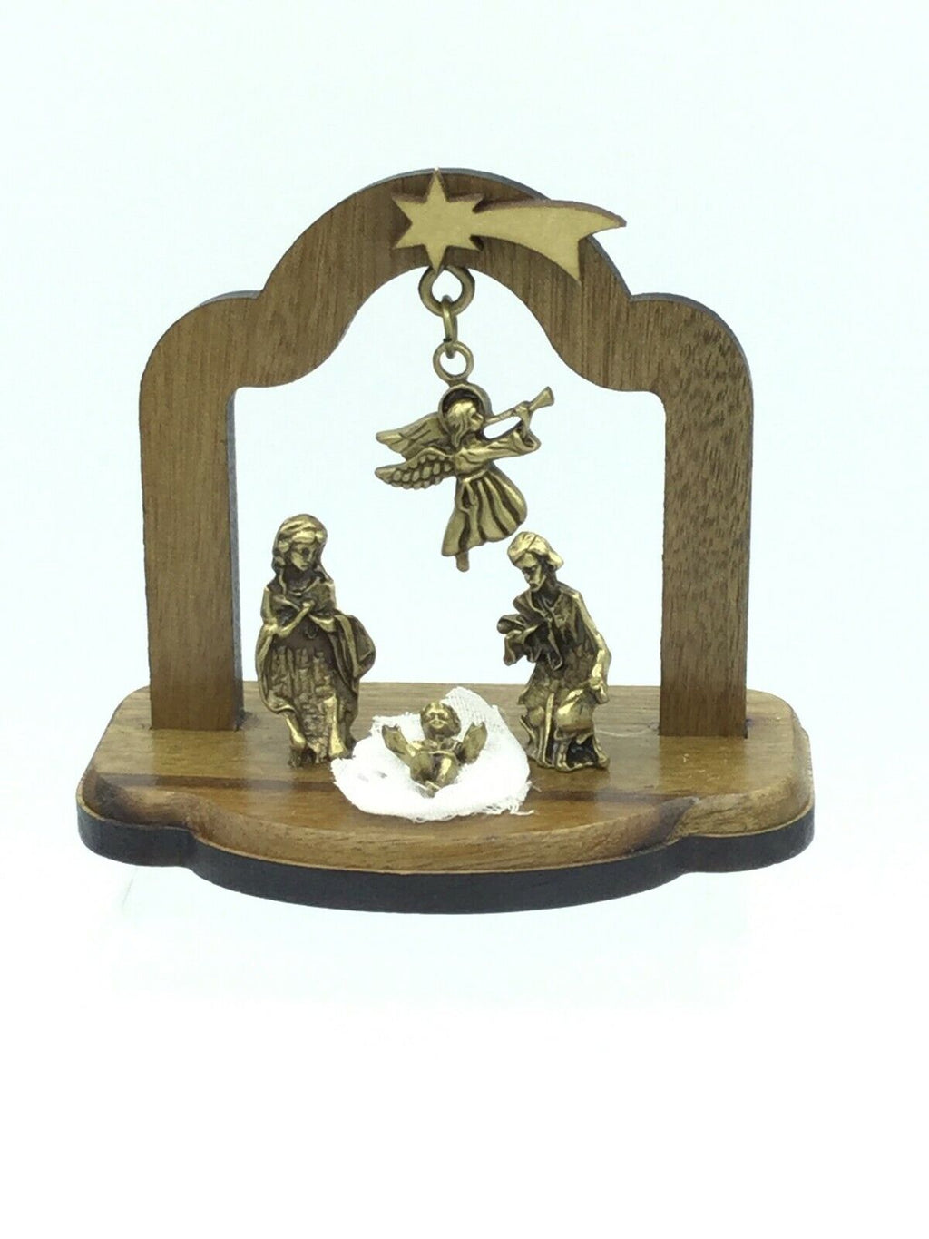 3" Wooden Nativity Scene Mary Joseph and Baby Jesus Holy Family  Christmas gift 