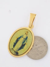 Virgen Milagrosa Pendant 14k Gold Plated Medal with 20 Inch Chain, Lady of Grace