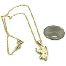 14K Gold Plated Praying Angel Pendant Charm Necklace Baby Kids white 16” Chain