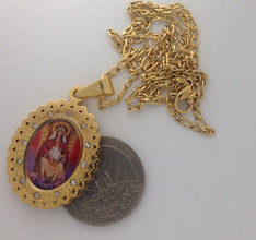 Stainless steel catholic medal Virgen mary Coromoto of Venezuela pendant 1 3/16