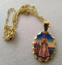 Virgen Del Valle Venezuela Our Lady of the Valley 18k Gold Plated Medal Necklace