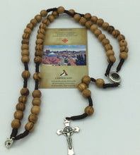 Olive Wooden rosary Necklace Jerusalem Soil Saint St.Benedict Medal Cross Benito