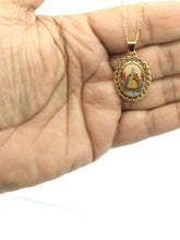 Virgen de Regla Medal Catholic Religious Gold Plated Pendant Necklace Yemaya 