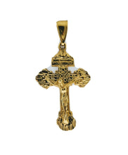 18K Yellow Gold Plated Cross Crucifix Religious JESUS  Pendant Charm Protection