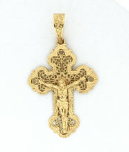 18K Yellow Gold Plated Cross Crucifix Religious JESUS  Pendant Charm Protection