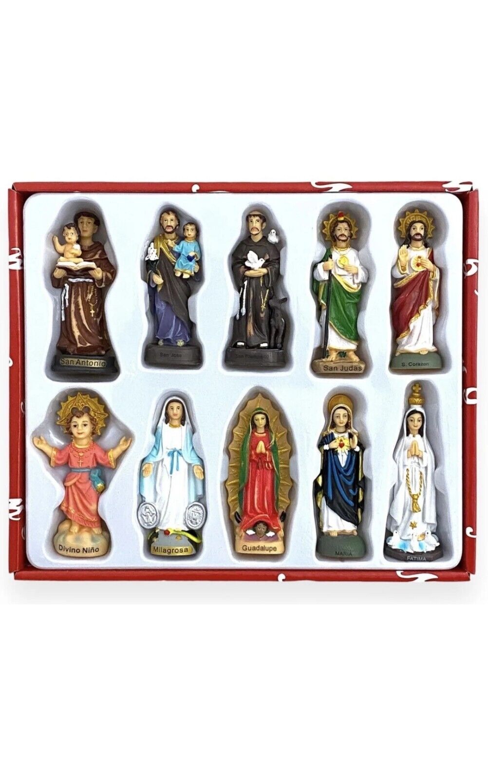  3" Assorted Saints Virgins Figurines Statues Imagenes Santos Virgenes 10 Pieces