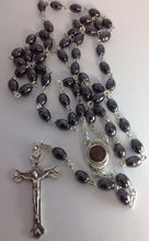 Black Beads Rosary Catholic Hematite Crucifix Necklace Rosario Soil Jerusalem