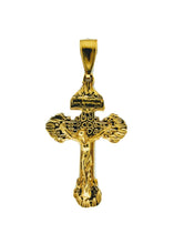 18K Yellow Gold Plated Cross Crucifix Religious JESUS  Pendant Charm Protection