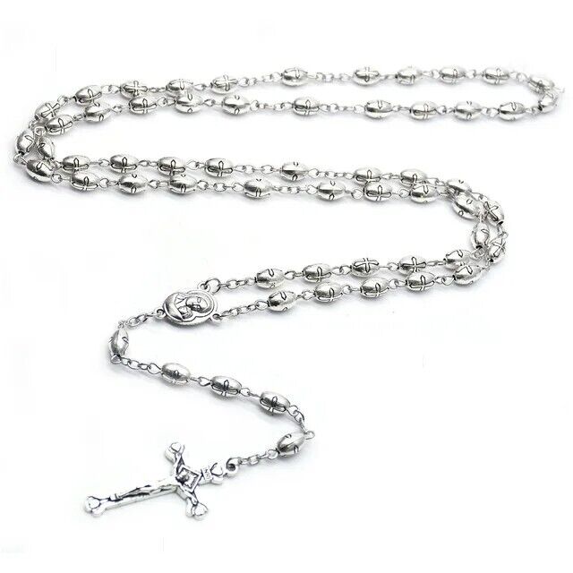 Blessed Catholic Rosary Necklace Pendant  Jerusalem Catholic Holy Soil Crucifix