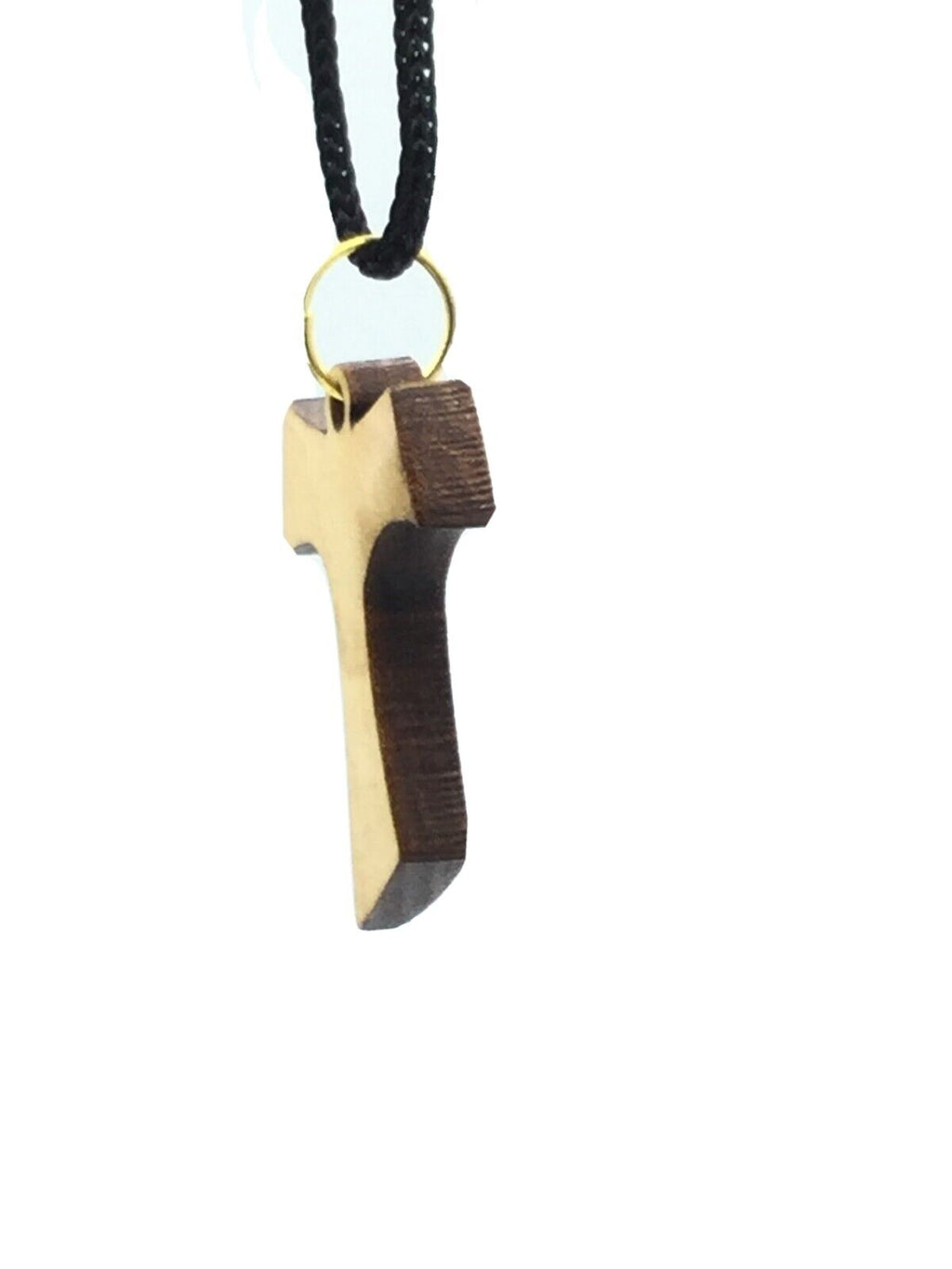 Handcrafted Genuine Olive Wood Tau Franciscan Cross,Pendant Necklace Jerusalem  