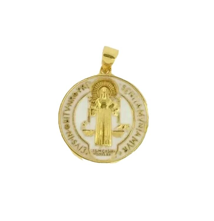 Catholic Saint St Benedict Medal Necklace Pendant Stainless Steel Cross Exorcism