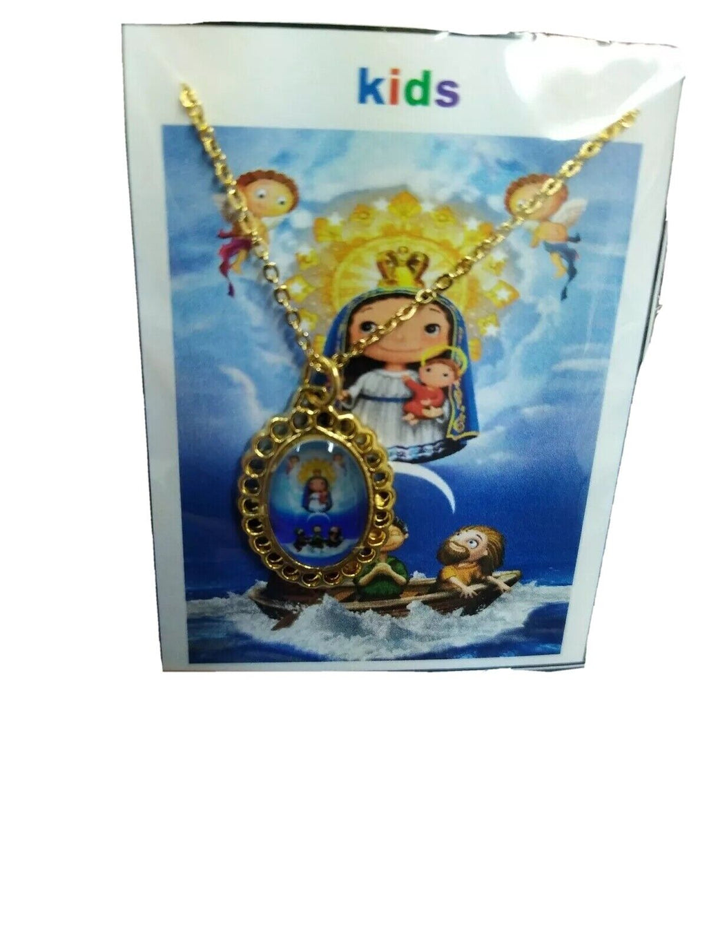 10k Gold Plated Caridad del Cobre Religious Medal Virgencita Pliz  para Niños