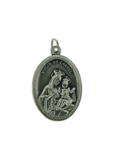 Pack of 6 Heart of Jesus & Virgin of Mt. Carmel Silver Scapular Oxidized Medals 