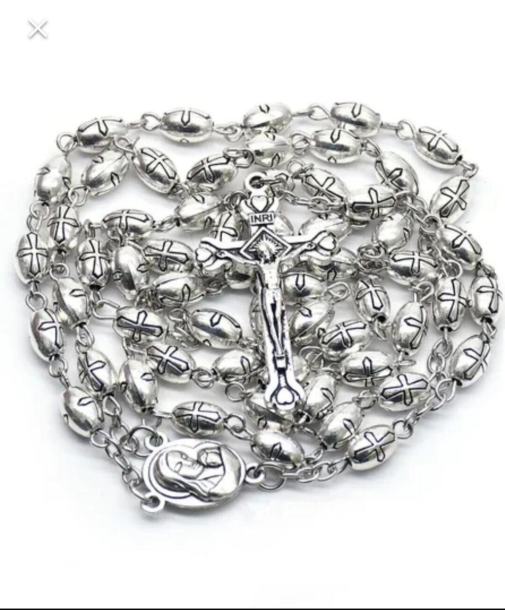 Blessed Catholic Rosary Necklace Pendant  Jerusalem Catholic Holy Soil Crucifix