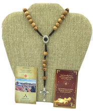 Olive Wooden rosary Necklace Jerusalem Soil Saint St.Benedict Medal Cross Benito