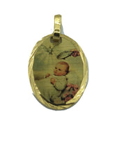 18k Gold Plated Baptism Gift Catholic Medal Pendant Necklace Regalo de Bautizo