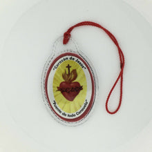 SACRED HEART OF JESUS  DETENTE corazón de Jesús laminated cloth Healing Red cord