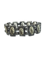 Saint Jude Hematite Devotional Saints Bracelet black beads Stretch Health ENERGY