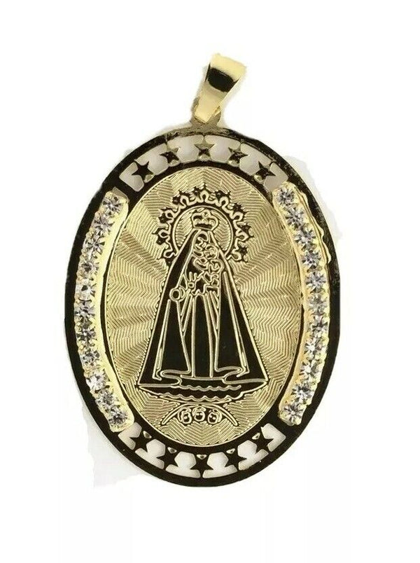 Caridad del Cobre Medal Necklace 18K Gold Plated Medalla -20 inch Chain Maria