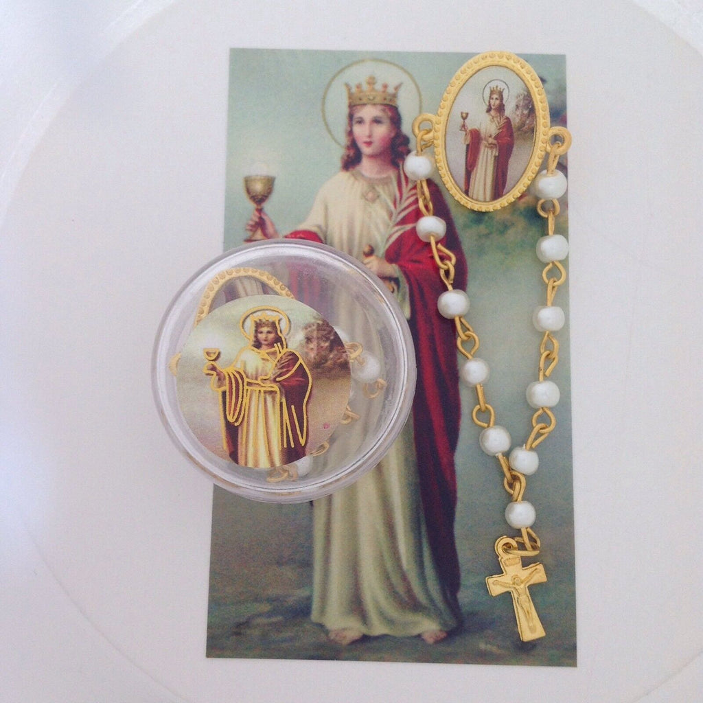 12 Saint Barbara Medal gold plated pin brooch Santa Barbara medalla Pin Chango 
