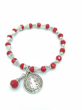 St. Saint benedict bracelet Pulsera De Medalla San Benito Cross Crucifix Red