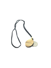 Santa Barbara Olive Wood Oval pendant Medal Necklace Cord Handmade Jerusalem