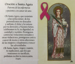 3 X Catholic Religious Medal Pendants Prayer Holy Card Saint Agatha Cancer Heal