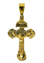 18K Yellow Gold Plated Cross Crucifix Religious JESUS  Pendant Charm Protection