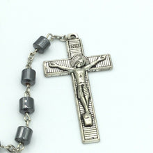 Saint Jude Rosary Hematite San Judas Necklace with Case Cross Jesus Catholic 22