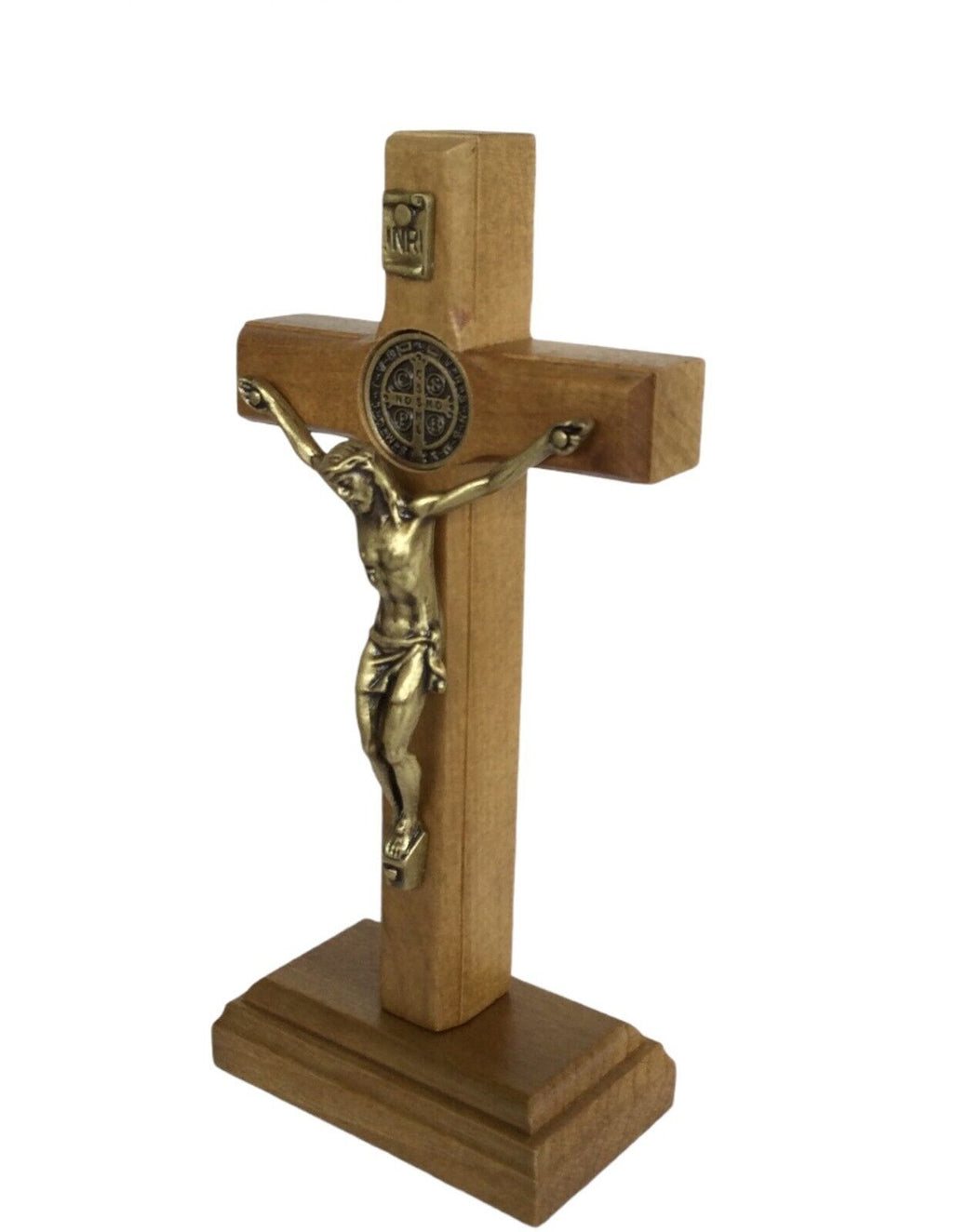 5.5" Wood Standing Table Wall Cross Crucifix Home Altar Shrine  Catholic Benito 