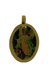 18k Gold plated Guardian Angel Religious Medal Medalla Angel de la Guarda Kids 